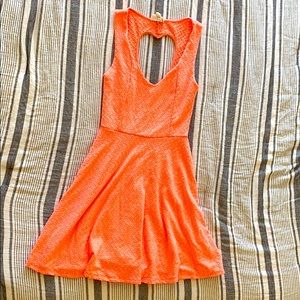Coral pink mini dress